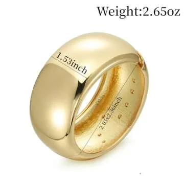 YBMYCM Chunky Gold Bangle Bracelets for Women Trendy Wide Chunky Cuff Bracelets Hammered Irregular Wrist Cuff Wrap Bracelet