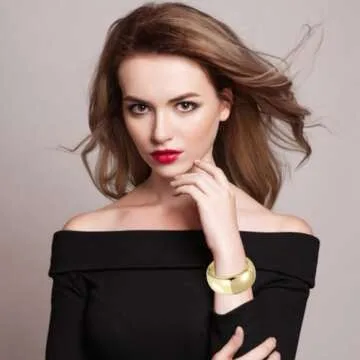 YBMYCM Chunky Gold Bangle Bracelets for Women Trendy Wide Chunky Cuff Bracelets Hammered Irregular Wrist Cuff Wrap Bracelet