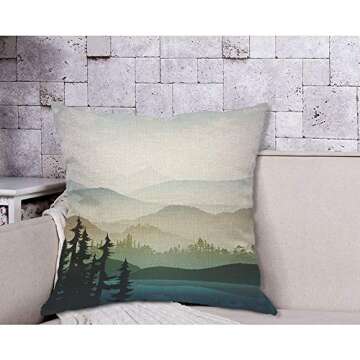 Nature Landscape Throw Pillow - 18x18 Inch Decorative Cushion