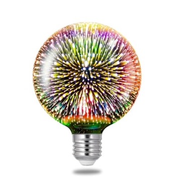 Porseme 3D Fireworks Decorative Light Bulb for Home Decor