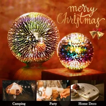 Porseme 3D Fireworks Decorative Light Bulb for Home Decor