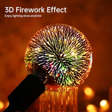 Porseme 3D Fireworks Decorative Light Bulb for Home Decor