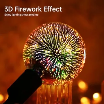 Porseme 3D Fireworks Decorative Light Bulb for Home Decor