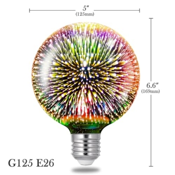 Porseme 3D Fireworks Decorative Light Bulb for Home Decor