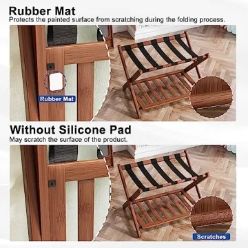 Smuxee Stylish Bamboo Luggage Racks Pack of 2