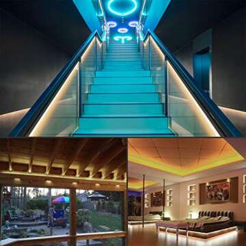 Areful LED Rope Lights, 16.4ft Waterproof Connectable Strip Lighting, 3000K Soft White, Indoor Outdoor Mood Lighting for Home Christmas Holiday Garden Patio Party Decoration