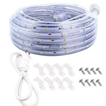 Areful LED Rope Lights, 16.4ft Waterproof Connectable Strip Lighting, 3000K Soft White, Indoor Outdoor Mood Lighting for Home Christmas Holiday Garden Patio Party Decoration