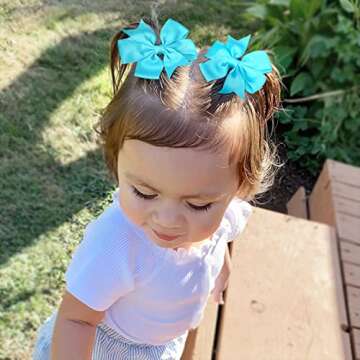 80 PCS Boutique Grosgrain Hair Bows for Girls