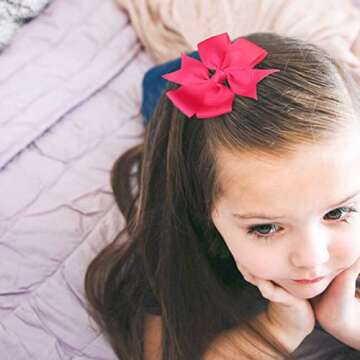 80 PCS Boutique Grosgrain Hair Bows for Girls