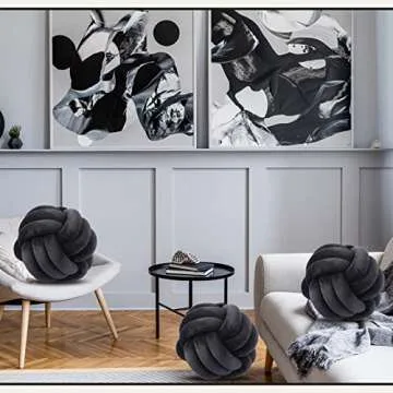 Macarrie 8.6 Inch Knot Ball Pillow Set - Plush Luxury Decor