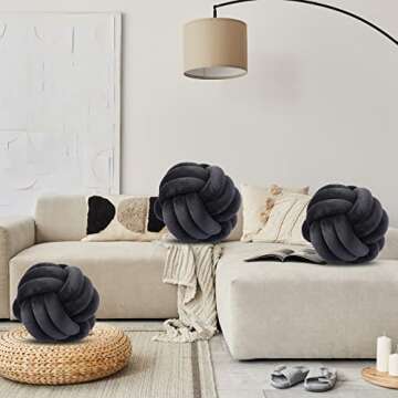 Macarrie 8.6 Inch Knot Ball Pillow Set - Plush Luxury Decor