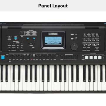 Yamaha, 61-Key Touch-Sensitive Advanced Portable Keyboard with Power Adapter, (PSRE473)