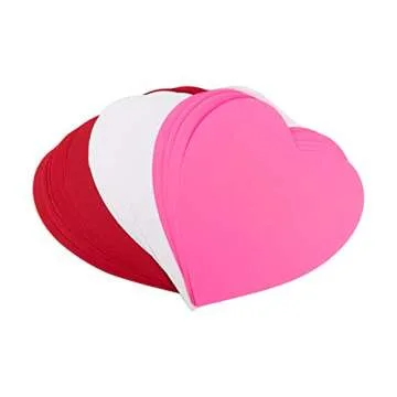 Hygloss Heart Shape Paper Cut-Outs for Arts & Crafts-Many Creative Uses-Valentine’s Day Activities-6 Inches-40 Pcs, Red, Pink & White 40 Count