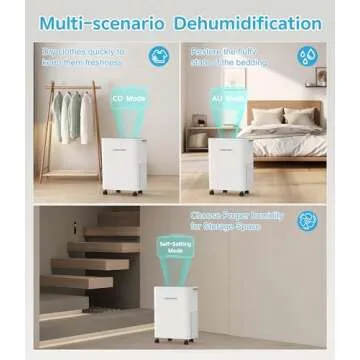FRESHDEW Dehumidifier, 30 Pints Dehumidifiers for Home, 1500 Sq. Ft Dehumidifiers with Drain Hose, 0.52 Gallon Water Tank for Basement Bathroom Bedroom, 24H Timer