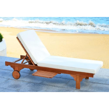 Stylish Outdoor Chaise Lounge Chair with Side Table