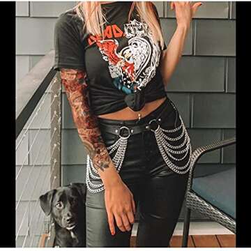 Joygulls Punk Sexy Gothic Jewelry Accessories Waist Chain Goth Belt Leather Layered Belly Body Chains