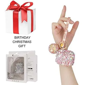 Luxurious Rhinestone Case for AirPods 1& 2, Protective Bling Diamonds AirPod Charging Protective Case Cover for Apple I10/I12 TWS