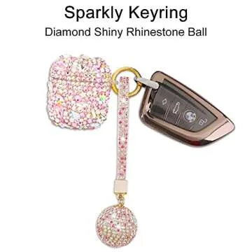 Luxurious Rhinestone Case for AirPods 1& 2, Protective Bling Diamonds AirPod Charging Protective Case Cover for Apple I10/I12 TWS