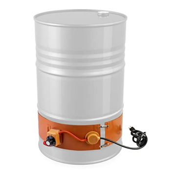 QWORK Drum Heater Barrel Band for 55 Gallon Metal Oil Drum, 1200 Watt 120 Volt Grease Keg Heater, Te...