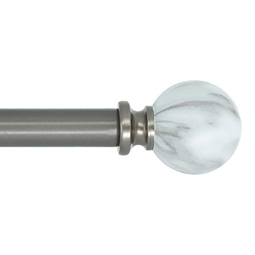 Meriville Adjustable Curtain Rod with Marble Ball Finials