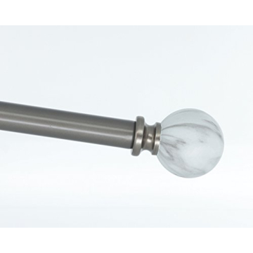 Meriville Adjustable Curtain Rod with Marble Ball Finials