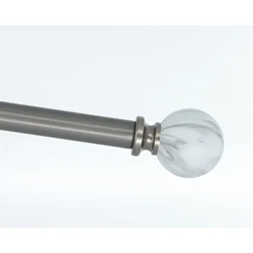 Meriville Adjustable Curtain Rod with Marble Ball Finials