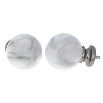 Meriville Adjustable Curtain Rod with Marble Ball Finials