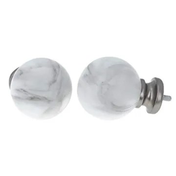Meriville Adjustable Curtain Rod with Marble Ball Finials