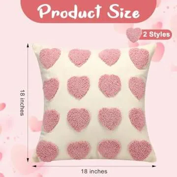 Mixweer 2 Pcs Valentines Day Throw Pillow Covers 18 x 18 Inch Love Heart Decorative Pillow Covers Soft Plush Faux Fur Valentines Cushion Pillowcase for Valentine‘s Day Couch Sofa Home Decor Gift(Pink)