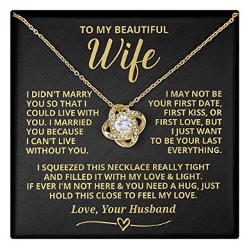Wife Necklace From Husband, Wedding Anniversary Romantic Gifts For Wife Birthday Gifts Necklaces For...