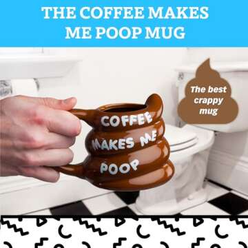 BigMouth Inc funny mugs - Coffee mug with funny sayings - Coffee makes me poop cups for women, men -...
