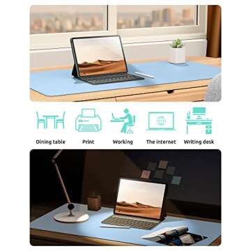 YSAGi Leather Desk Protector - Durable Office Mat for All