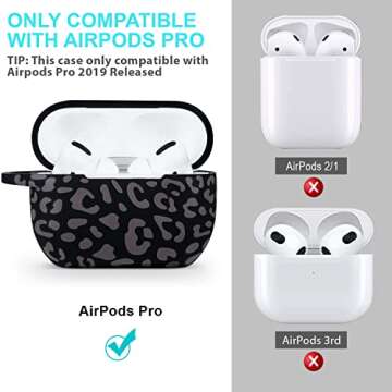 Leopard Silicone Compatible with AirPods Pro Case 2019, Gawnock Soft Case Cover Flexible for Print C...