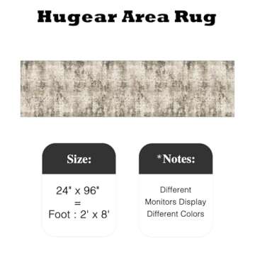HUGEAR 2x8 Runner Rugs - Stylish Abstract Non-Slip Design for Indoor Spaces