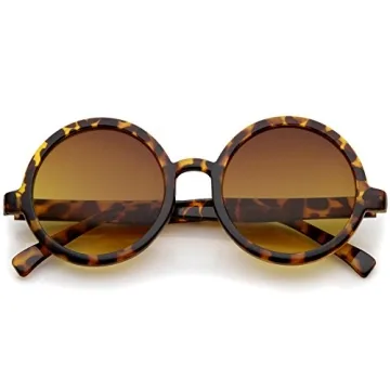 zeroUV Trendy Round Retro Sunglasses for Women with UV400 Protection and Classic Vintage Style
