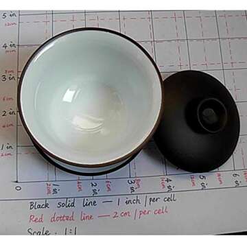 YXHUPOT Gaiwan Teacup Kungfu Tea bowl Zisha Red Clay black 4oz/130ml Cup Sancai Saucers (Black white)