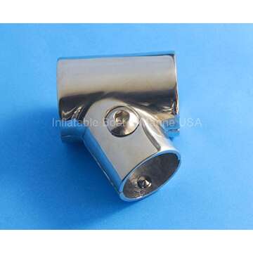 Boat Hand Rail Fitting- 90 Degree T/Tee Hinged/Split - 7/8" inch - 316 Marine Stainless Steel (60 Degree 1" Inch)