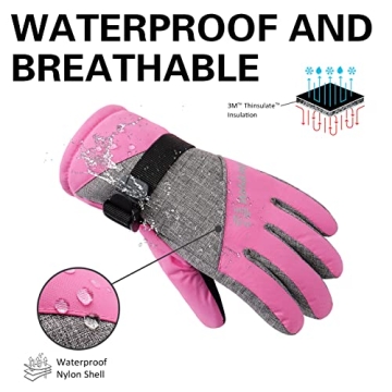 WALSKING Kids Winter Snow&Ski Gloves for All Ages