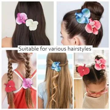 WHAVEL Orchid Flower Hair Clips - Vibrant Summer Accessories