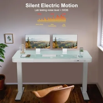 Furmax Electric Glass Standing Desk - Height Adjustable Style