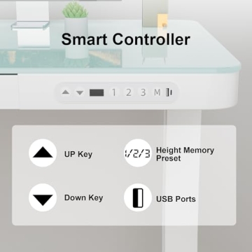 Furmax Electric Glass Standing Desk - Height Adjustable Style