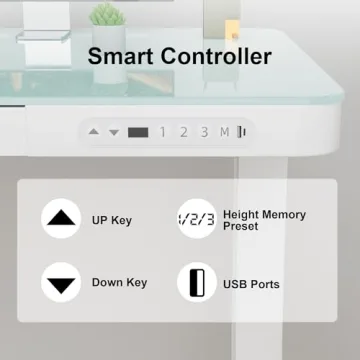 Furmax Electric Glass Standing Desk - Height Adjustable Style
