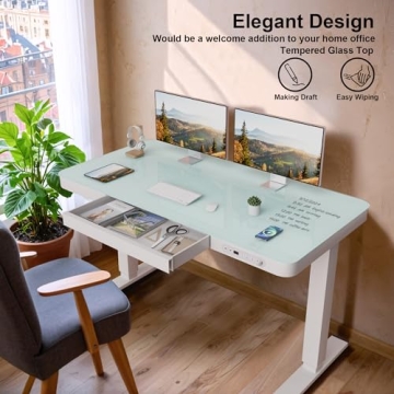 Furmax Electric Glass Standing Desk - Height Adjustable Style