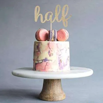 Gold Glitter Birthday Cake Topper - WAOUH Half Sign Decoration