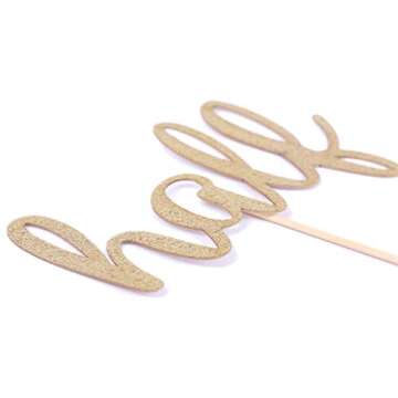 Gold Glitter Birthday Cake Topper - WAOUH Half Sign Decoration