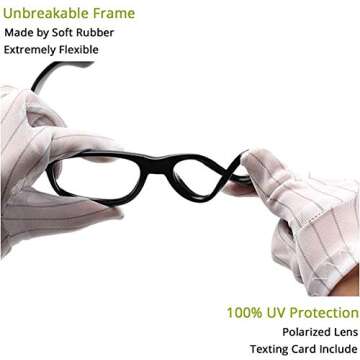 AZorb Kids Polarized Sunglasses TPEE Rubber Flexible Frame for Boys Girls Age 3-8, 100% UV Protection (Black/Blue mirror)