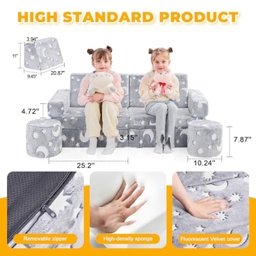 IFNOW 14pcs Kids Play Couch - Modular Fun for Toddlers