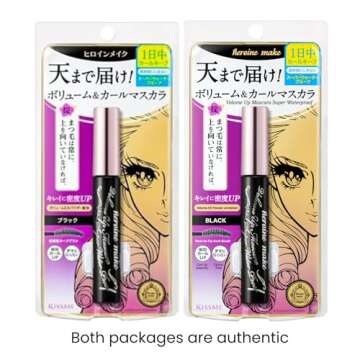 HEROINE MAKE by KISSME Volumizing Eyemakeup Mascara with Waterproof Black Curvy Brush, Defining Fibe...