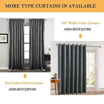 StangH Velvet Curtains 84 inches - Elegant Home Decor Room Darkening Velvet Drapes Heat Insulated Wi...
