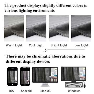 StangH Velvet Curtains 84 inches - Elegant Home Decor Room Darkening Velvet Drapes Heat Insulated Window Shade Panels for Living Room/Office, Grey, W52 by L84 inches, 2 Panels